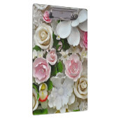 ピンクと白の花柄 クリップボード (右)