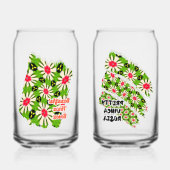 ピンクと白の花模様 ガラス缶 (裏面)