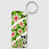 ピンクと白の花模様 キーホルダー (裏面)