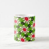 ピンクと白の花模様 コーヒーマグカップ (中央)
