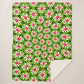 ピンクと白の花模様 シェルパブランケット (正面)