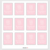 ピンクと白の花瓶の蔵書票シール シール (シート)