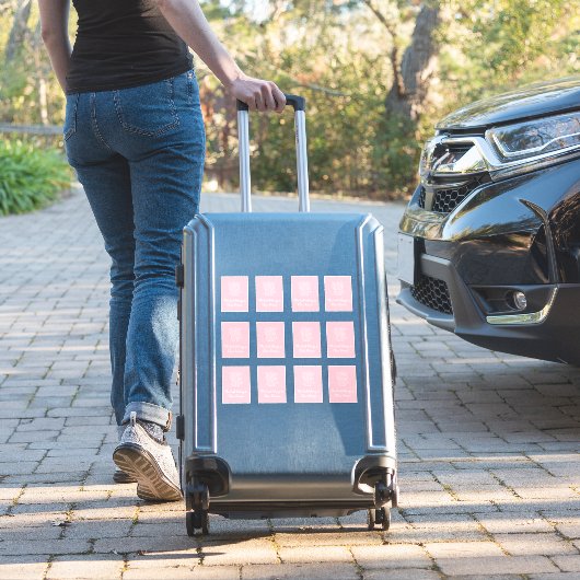 ピンクと白の花瓶の蔵書票シール シール (スーツケースインサイチュ)