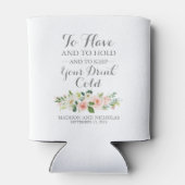 ピンクと白の花結婚のクーラーボックス 缶クーラー (裏面)