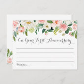 ピンクと白の花結婚のタイムカプセルカード ポストカード (正面/裏面)