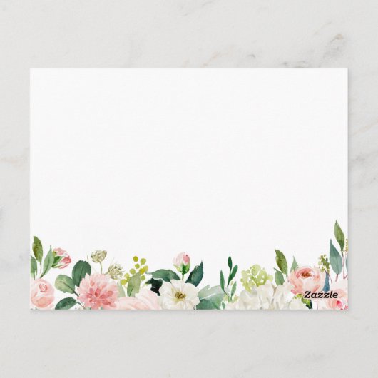 ピンクと白の花結婚のタイムカプセルカード ポストカード (裏面)