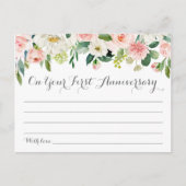 ピンクと白の花結婚のタイムカプセルカード ポストカード (正面)