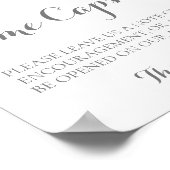 ピンクと白の花結婚のタイムカプセル標識 ポスター (角)