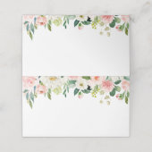 ピンクと白の花結婚のフードラベルカード プレイスカード (外部開封)