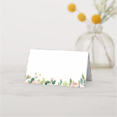 ピンクと白の花結婚のフードラベルカード プレイスカード (裏面)