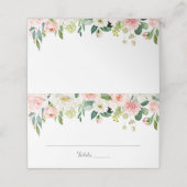 ピンクと白の花結婚の折り畳み座席表 プレイスカード (外部開封)