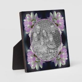 ピンクと白の花自分の写真を作成 フォトプラーク