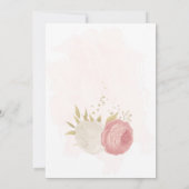 ピンクと白の花金ゴールドシーティングチャートカード 招待状 (裏面)