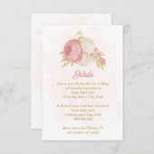 ピンクと白の花金ゴールド結婚植物 エンクロージャーカード (正面/裏面)