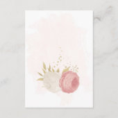 ピンクと白の花金ゴールド結婚植物 エンクロージャーカード (裏面)