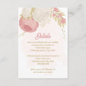 ピンクと白の花金ゴールド結婚植物 エンクロージャーカード (正面)