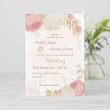 ピンクと白の花金ゴールド結婚植物