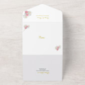 ピンクと白の花 オールインワン招待状 (外側)