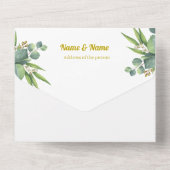 ピンクと白の花 オールインワン招待状 (裏面)