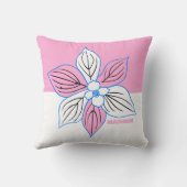 ピンクと白の花 クッション (裏面)