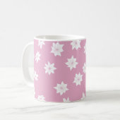 ピンクと白の花 コーヒーマグカップ (正面左)