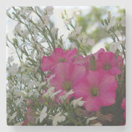 ピンクと白の花 – マーサのブドウ園 ストーンコースター