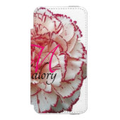 ピンクと白の花iPhone 6ウォレットケース（名前あり） Incipio iPhoneウォレットケース (フォリオ 正面)