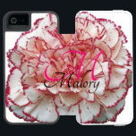 ピンクと白の花iPhone 6ウォレットケース(名前あり) iPhone SE/5/5sウォレットケース<br><div class="desc">ピンクとホワイトフラワーモノグラムアップルiPhoneウォレットケースあなたの名前が!</div>