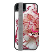 ピンクと白の花iPhone 6ウォレットケース（名前あり） Incipio iPhoneウォレットケース (フォリオ裏面)