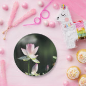 ピンクと白の蓮の花 ペーパープレート (パーティー)