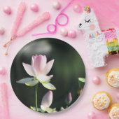 ピンクと白の蓮の花 ペーパープレート (パーティー)