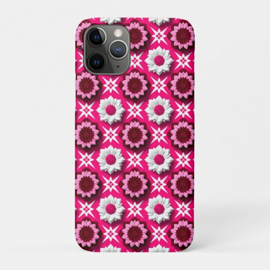 ピンクと白の蓮の華やかな花柄 Case-Mate iPhoneケース (裏)
