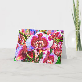 ピンクと白の蘭の花のカード カード