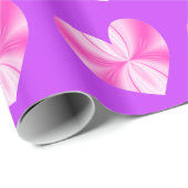 ピンクと白の蝶ハート ラッピングペーパー (ロールコーナー)