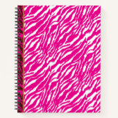 ピンクと白の複雑な花のパターン、アート ノートブック (正面)