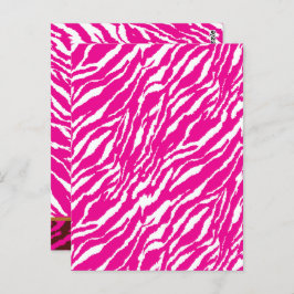 ピンクと白の複雑な花のパターン、アート ポストカード