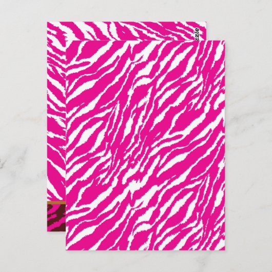 ピンクと白の複雑な花のパターン、アート ポストカード (正面/裏面)