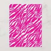 ピンクと白の複雑な花のパターン、アート ポストカード (正面)