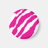 ピンクと白の複雑な花のパターン、アート マグネット (正面)