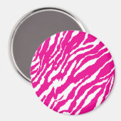 ピンクと白の複雑な花のパターン、アート マグネット (正面/裏面)