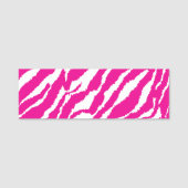 ピンクと白の複雑な花のパターン、アート 名札 (正面)