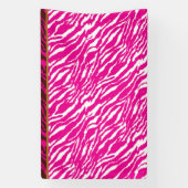 ピンクと白の複雑な花のパターン、アート 横断幕 (縦)