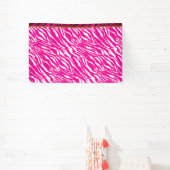 ピンクと白の複雑な花のパターン、アート 横断幕 (インサイチュ)