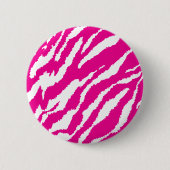 ピンクと白の複雑な花のパターン、アート 缶バッジ (正面)