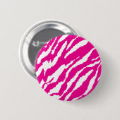 ピンクと白の複雑な花のパターン、アート 缶バッジ (正面&裏面)