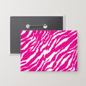 ピンクと白の複雑な花のパターン、アート 缶バッジ (正面/裏面)