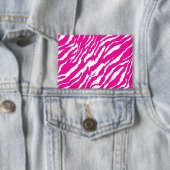 ピンクと白の複雑な花のパターン、アート 缶バッジ (インサイチュ)