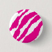 ピンクと白の複雑な花のパターン、アート 缶バッジ (正面)