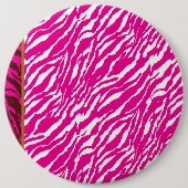 ピンクと白の複雑な花のパターン、アート 缶バッジ (正面)