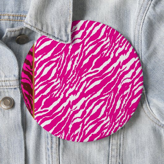 ピンクと白の複雑な花のパターン、アート 缶バッジ (インサイチュ)